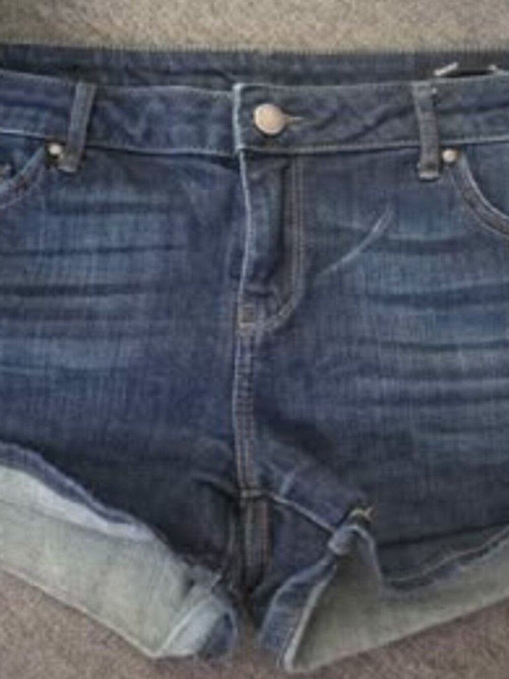 William Rast Cuffed Denim Shorts Dark Wash